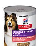 Hills Science Diet Adult Sensitive Stomach and Skin Salmon and Vegetable Wet Dog Food, 12.8-oz, Case Of 12, 12 X 12.8-oz
